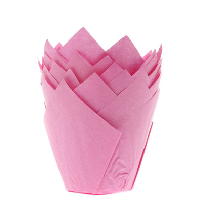 Košíčky na cupcake - tulipán, priemer 5 cm, 36 ks, ružová | HOUSE OF MARIE, HM5690