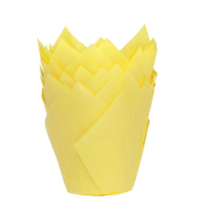Košíčky na cupcake - tulipán, priemer 5 cm, 36 ks, žlté | HOUSE OF MARIE, HM5751