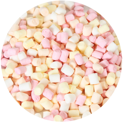 Dekoračné sypanie - micro Marshmallow 50 g, biele, ružové, oranžové | FUNCAKES, F51105