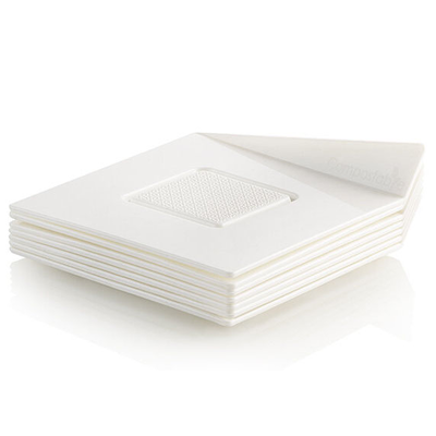 Protišmyková tácka na torty, dezerty a monoporcie 8,5x8,5 cm, štvorcová - biela, 100 ks | SILIKOMART, Trays