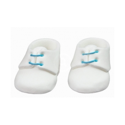 Topánočky na krstiny, cukrové figúrky 8,5x4x3 cm, bielo-modré, 1 pár | MAGMART, CH CHB 4A BCH