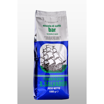 Zrnková káva 65% Arabika, 35% Robusta, 1 kg | SAN SALVADOR, Miscela Blu Bio
