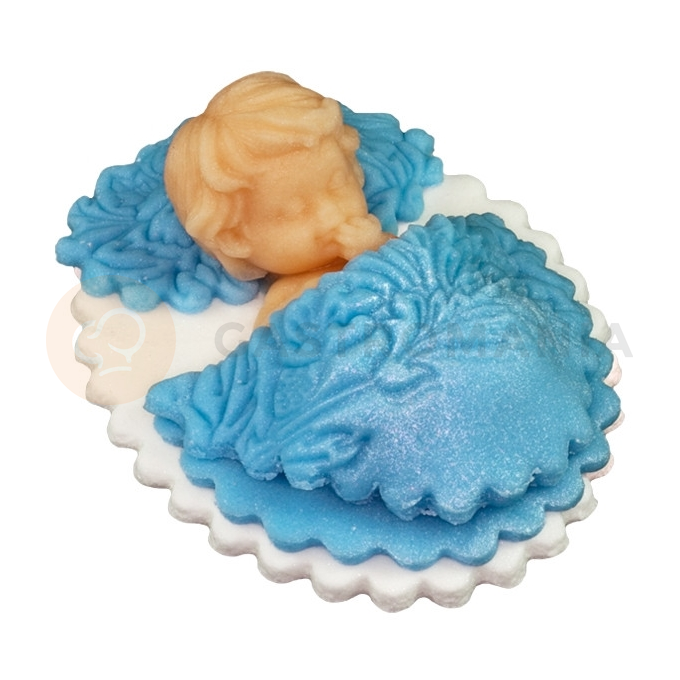 Dieťatko pod dekou na krstiny, cukrové figúrky 8,5 cm, modrá | MAGMART, CH CH M N