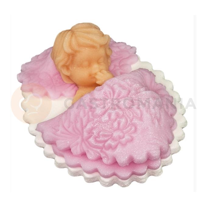 Dieťatko pod dekou na krstiny, cukrové figúrky 8,5 cm, ružová | MAGMART, CH CH M R