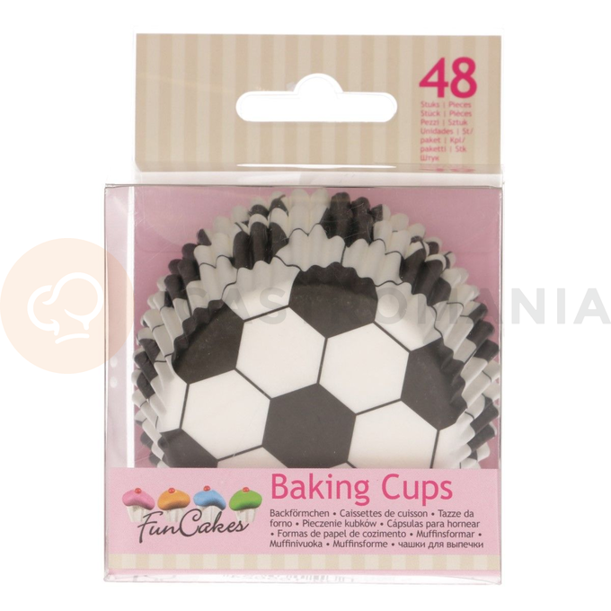 Košíčky na cupcake, priemer 5 cm, 48 ks futbal | FUNCAKES, FC4021