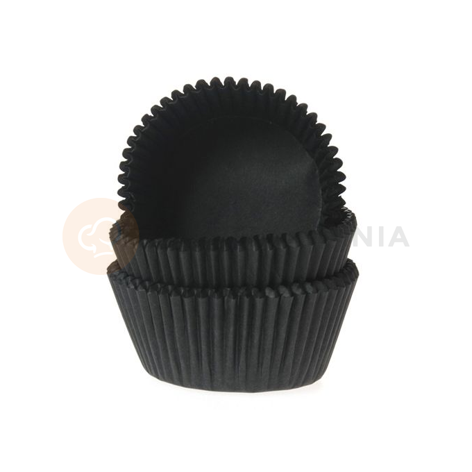 Košíčky na cupcake, priemer 5 cm, 50 ks čierna | HOUSE OF MARIE, HM0039