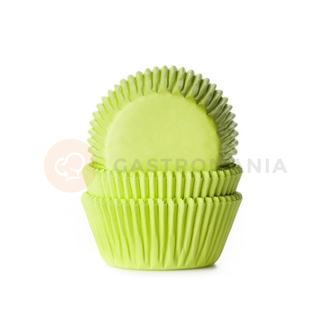 Košíčky na cupcake, priemer 5 cm, 50 ks limetková farba | HOUSE OF MARIE, HM1685