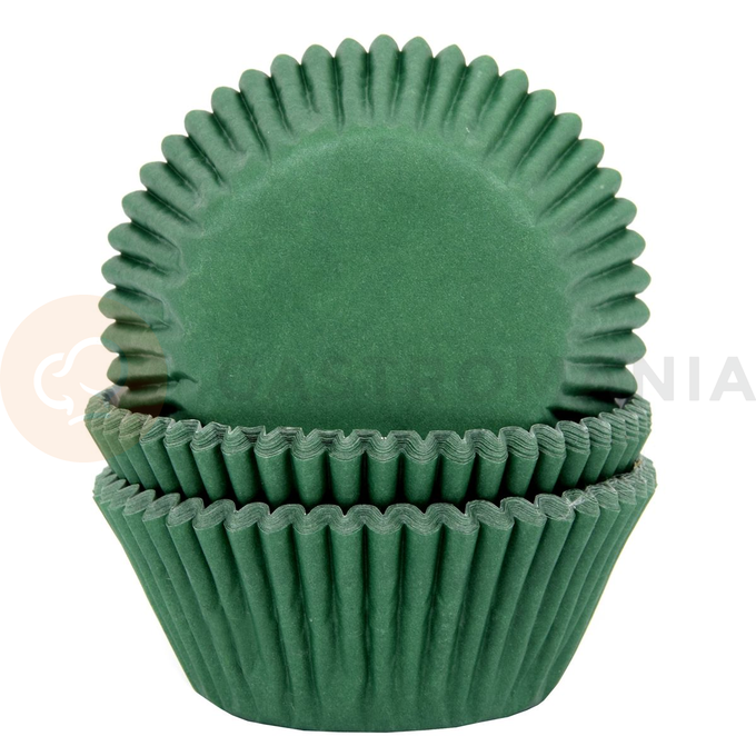 Košíčky na cupcake, priemer 5 cm, 50 ks tmavo zelená | HOUSE OF MARIE, HM5963