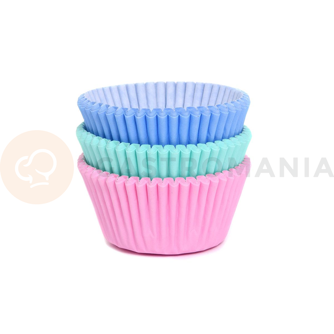 Košíčky na cupcake, priemer 5 cm, 75 ks tri pastelové farby | HOUSE OF MARIE, HM7557