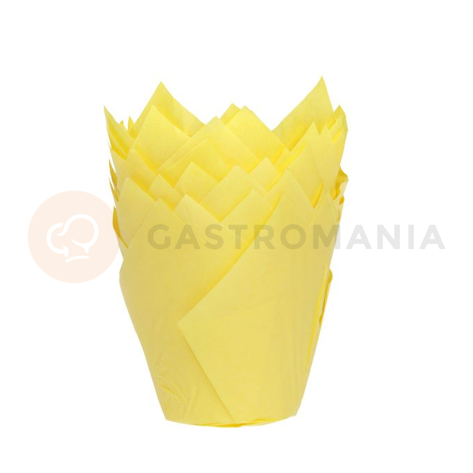 Košíčky na cupcake - tulipán, priemer 5 cm, 36 ks, žlté | HOUSE OF MARIE, HM5751