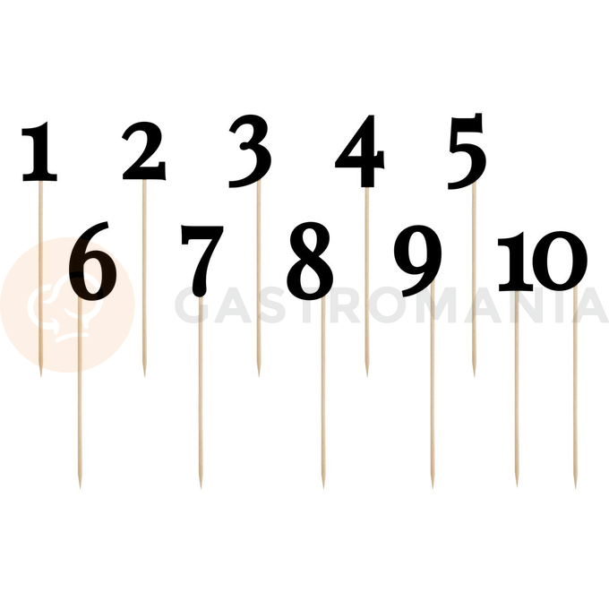 Zápich dekoračné čísla 0-9, 11 ks- čierne | PARTYDECO, KPZ1-010