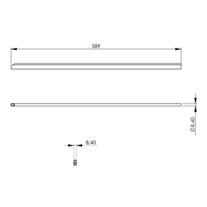 Spojovania lišta nízka, krátka ku spotrebičom Stalgast rady 700, 8x589x19 mm | STALGAST, 9700071