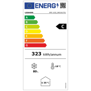 Mraziaca skriňa so statickým chladením, 80 l, 751x481x825 mm | LIEBHERR, EFE 1152