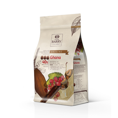 Mliečna čokoláda - kuvertúra Ghana Origine 40%, 2,5 kg balenie | CACAO BARRY, CHM-P40GHA-E4-U70