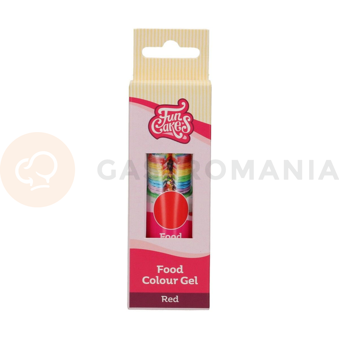 Gólové potravinárske farbivo v tube, 30 g, červené | FUNCAKES, F44100