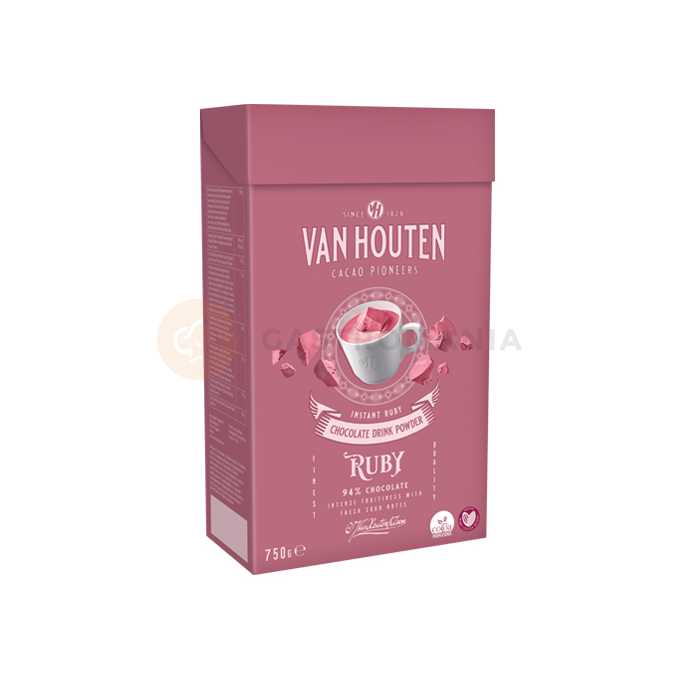 Horká čokoláda v prášku ružová 94% Ruby, 0,75 kg | VAN HOUTEN, VM-54621-V99