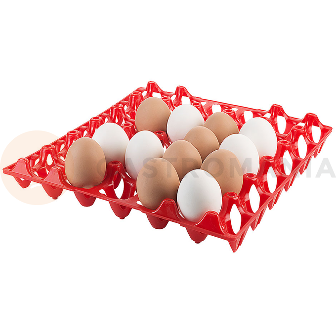 Tácka na vajíčka z polyethylénu, 300x300x50 mm, červená | CONTACTO, 8034/031