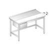 Stôl nástenný z nerezovej ocele s krájacou doskou a šuplíkom 1000x700x850 mm | DORA METAL, DM-3106