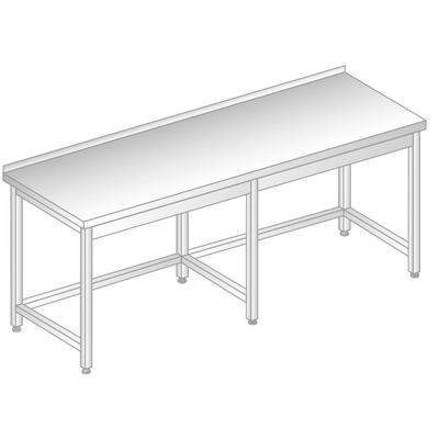Stôl nástenný z nerezovej ocele 2500x600x850 mm | DORA METAL, DM-3102