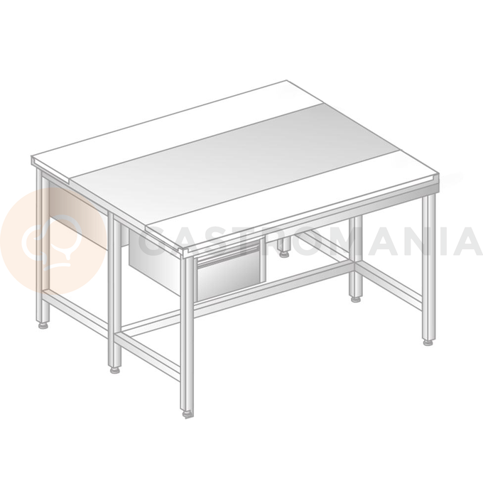 Stôl centrálny z nerezovej ocele s krájacími doskami a 2 šuplíky 1000x1200x850 mm | DORA METAL, DM-3107