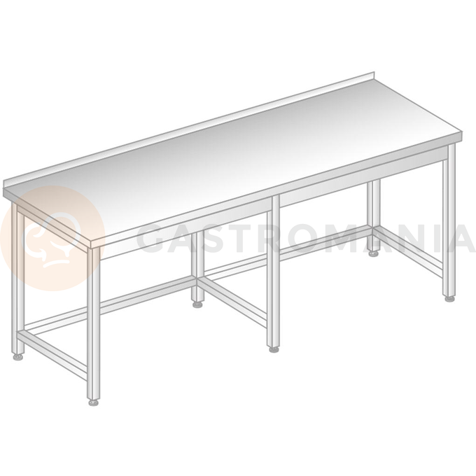 Stôl nástenný z nerezovej ocele 2300x600x850 mm | DORA METAL, DM-3102