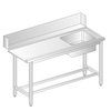 Stôl na nakladanie do umývačky riadu z nerezovej ocele s drezom 1100x700x850 mm | DORA METAL, DM-3247