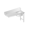 Valčekový stôl na nakladanie do umývačky riadu z nerezovej ocele s drezom 1000x700x850 mm | DORA METAL, DM-3275