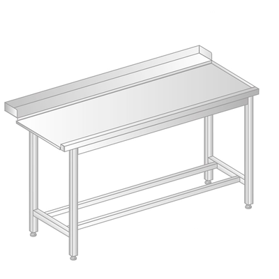 Vykladací stôl pre umývačky riadu z nerezovej ocele 1200x700x850 mm | DORA METAL, DM-3248
