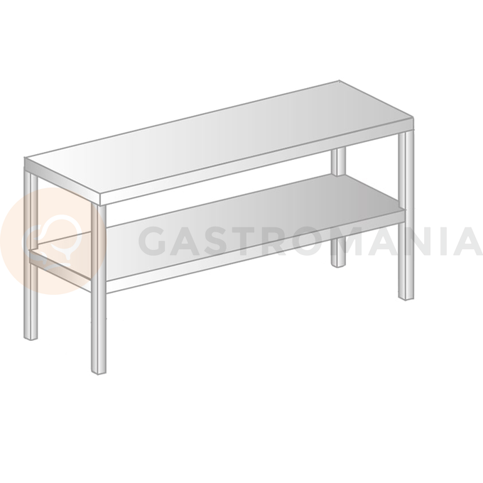 Nadstavba na stôl z nerezovej ocele, dvojitá 1230x300x600 mm | DORA METAL, DM-3139