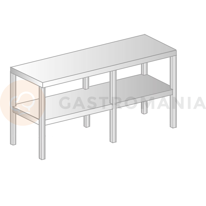 Nadstavba na stôl z nerezovej ocele, dvojitá 1630x300x600 mm | DORA METAL, DM-3139