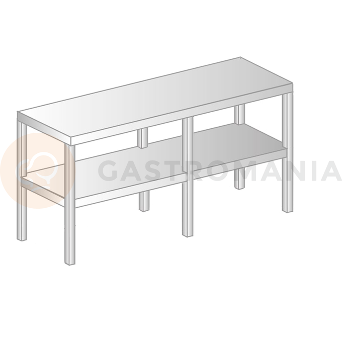 Nadstavba na stôl z nerezovej ocele, dvojitá 1630x400x600 mm | DORA METAL, DM-3139