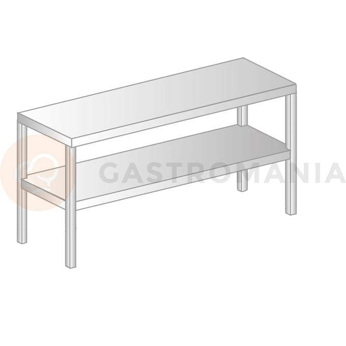 Nadstavba na stôl z nerezovej ocele, dvojitá 730x300x600 mm | DORA METAL, DM-3139