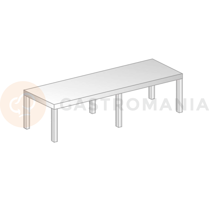 Nadstavba na stôl z nerezovej ocele, jednoduchá 1730x300x300 mm | DORA METAL, DM-3138