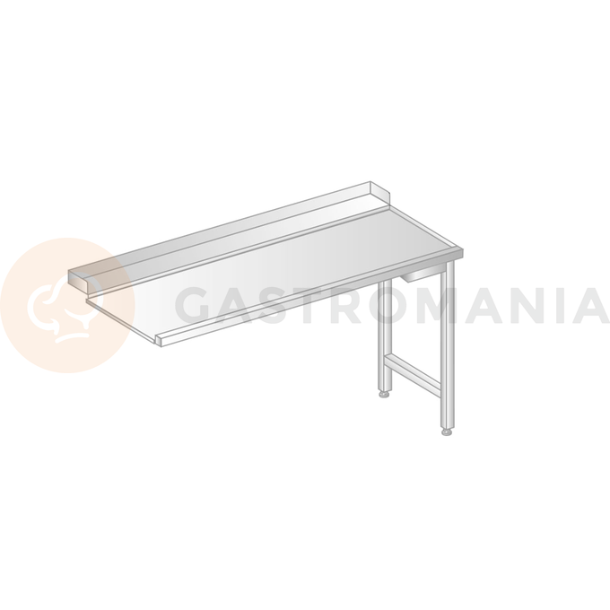 Vykladací stôl pre umývačky riadu z nerezovej ocele 1000x700x850 mm | DORA METAL, DM-3265
