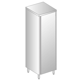 Skladovacia skriňa z nerezovej ocele s dvierkami a policami500x500x2000 mm | DORA METAL, DM-3301.01