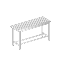 Vyklýdací valčekový stôl pre umývačky riadu z nerezovej ocele 1000x634x850 mm | DORA METAL, DM-3278