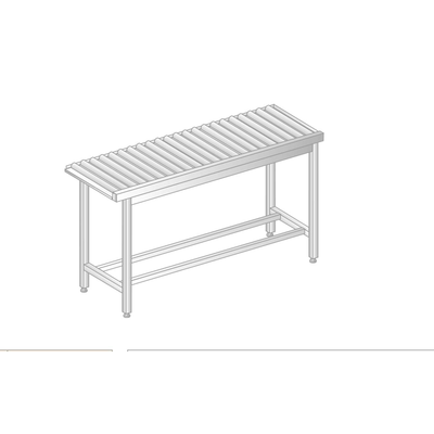 Vyklýdací valčekový stôl pre umývačky riadu z nerezovej ocele 700x634x850 mm | DORA METAL, DM-3278
