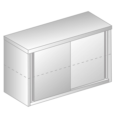 Závesná skrinka z nerezovej ocele s posuvnými dverami 1500x300x600 mm | DORA METAL, DM-3316 N