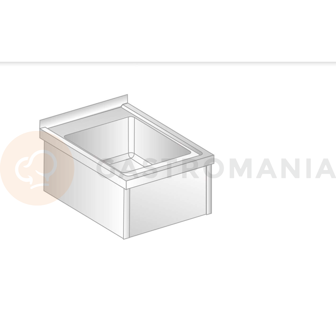Umývací stôl nástenný z nerezovej ocele 500x500x240 mm | DORA METAL, DM-3232