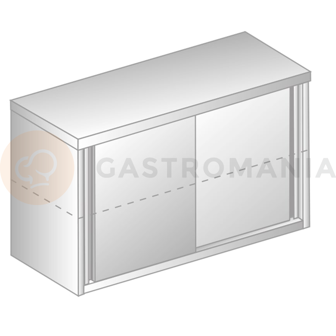 Závesná skrinka z nerezovej ocele s posuvnými dverami 1300x300x600 mm | DORA METAL, DM-3316 N