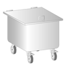 Pojazdný odpadkový koš z nerezovej ocele 50 l, 400x400x650 mm | DORA METAL, DM-3410