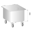 Pojazdný odpadkový koš z nerezovej ocele 50 l, 400x400x650 mm | DORA METAL, DM-3410