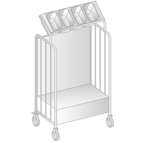 Čašnícky pomocný vozík z nerezovej ocele 840x567x1505 mm | DORA METAL, DM-3429