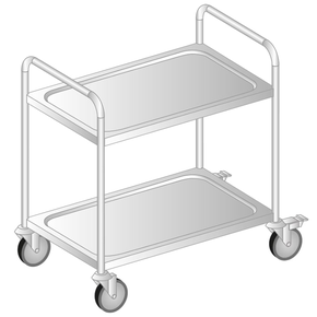 Čašnícky vozík trojpolicový z nerezovej ocele s okrúhlym profilom 1185x685x870 mm | DORA METAL, DM-S-3423