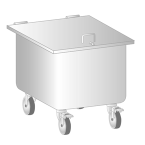 Pojazdný odpadkový koš z nerezovej ocele 50 l, 400x400x650 mm | DORA METAL, DM-3410