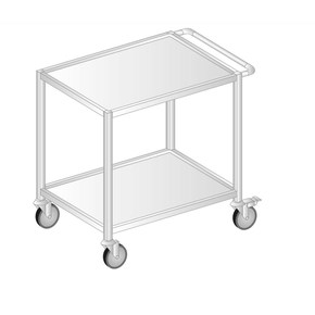 Prepravný vozík dvojitý z nerezovej ocele 1125x740x900 mm | DORA METAL, DM-3402