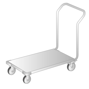 Prepravný vozík plošinový z nerezovej ocele 830x640x870 mm | DORA METAL, DM-3401