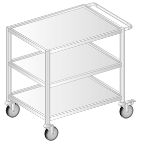 Prepravný vozík trojitý z nerezovej ocele 925x740x900 mm | DORA METAL, DM-3403
