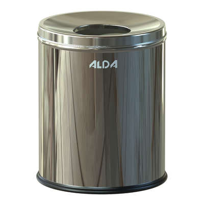 Odpadkový koš s vnútornou nádobou 7 l, 25x20 cm, nerezová oceľ/leštená | ALDA, Hotel Comfort