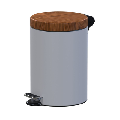 Pedálový odpadkový kôš s dreveným vekom 3 l, 26x17 cm, biely/zlatý dub | ALDA, Freedom Fresh